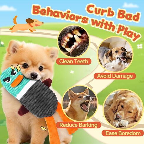 Dog Toys for Aggressive Chewers, 2 Pack No Stuffing Squeaky Dog Toys to Keep Them Busy, Interactive Puppy Toys with Crinkle and Holds a Bottle in Kuwait