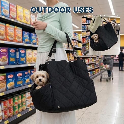 6-in-1 All-Season Waterproof Dog Car Seat, Dog Booster Seat for Small Medium Dogs, Foldable Pet Car Carrier, Travel Bed with Safety Leash, Washable Detachable Cover in Kuwait