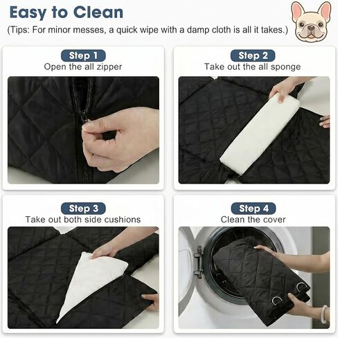6-in-1 All-Season Waterproof Dog Car Seat, Dog Booster Seat for Small Medium Dogs, Foldable Pet Car Carrier, Travel Bed with Safety Leash, Washable Detachable Cover in Kuwait