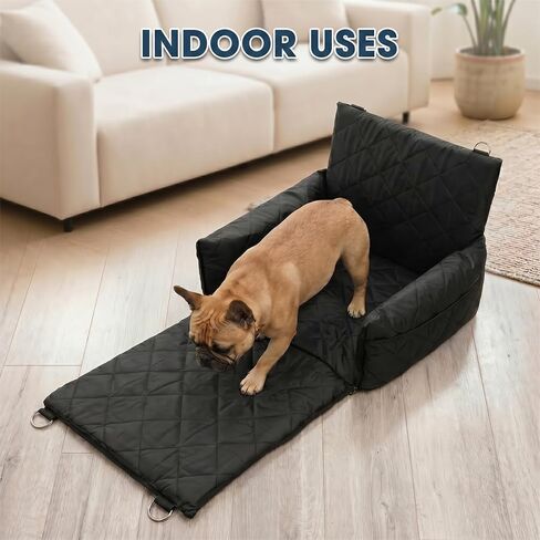 6-in-1 All-Season Waterproof Dog Car Seat, Dog Booster Seat for Small Medium Dogs, Foldable Pet Car Carrier, Travel Bed with Safety Leash, Washable Detachable Cover in Kuwait