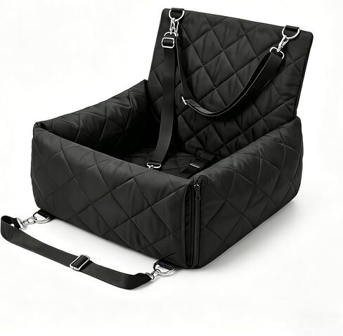 6-in-1 All-Season Waterproof Dog Car Seat, Dog Booster Seat for Small Medium Dogs, Foldable Pet Car Carrier, Travel Bed with Safety Leash, Washable Detachable Cover in Kuwait