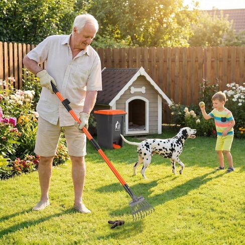 مجموعة مكونة من 6 قطع من Pooper Scooper - بما في ذلك سلة المهملات سعة 15 لترًا بالخارج، و20 كيس نفايات، ومقبض طويل مقاس 91.44 سم، مجموعة صينية مجرفة للكلاب الكبيرة، يمكن أن تكون خطوة قفل الرائحة بدون لمس أنبوب الكلب للعشب/الحصى in Kuwait