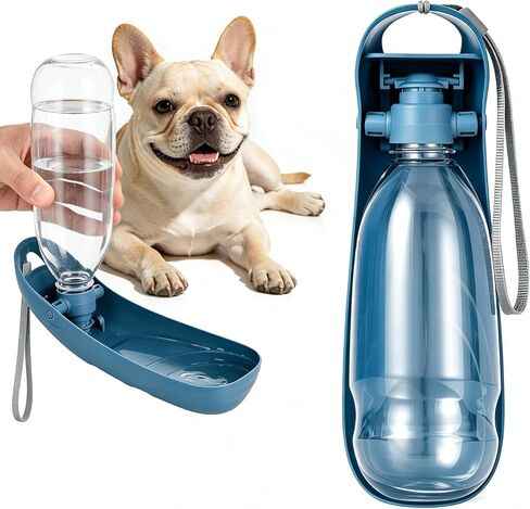 Dog Water Bottle, 550ML Large Capacity Leak-Proof Portable Pet Water Dispenser with Carrying Lanyard, Ideal for Outdoor Walking Hiking Travel in Kuwait