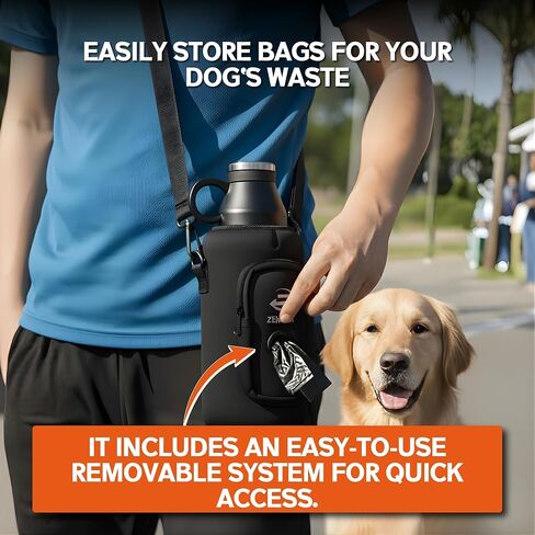 3-in-1 Dog Water Bottle – Insulated Stainless Steel Travel Bottle with Food Bowl, Leakproof, Carrying Bag & Brush in Kuwait
