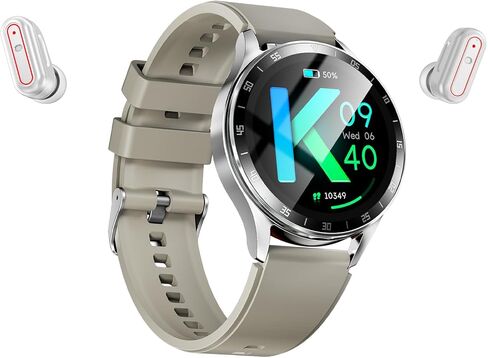 Smart Watch with Earbuds,2 in 1 Build-in TWS Wireless BT5.0 Earphone Fitness Sports Health Monitor Black in Kuwait