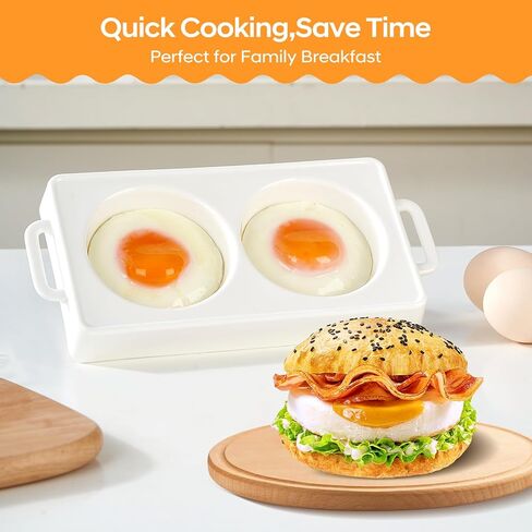 EliteVibe Ceramic Microwave Egg Cooker, BPA-Free Non-Stick Non-Toxic & Heat-Resistant Quick Cooking Egg Maker, Dishwasher Safe in Kuwait