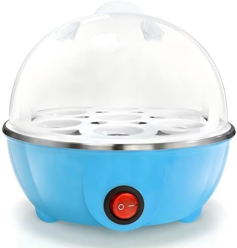 110V Rapid Egg Cooker for Hard Boiled Eggs with 7-Egg Capacity, BPA Free, Automatic Shut-Off & Boil-Dry Protection, Stainless Steel Heating Plate and Measuring Cup Included (Black) in Kuwait