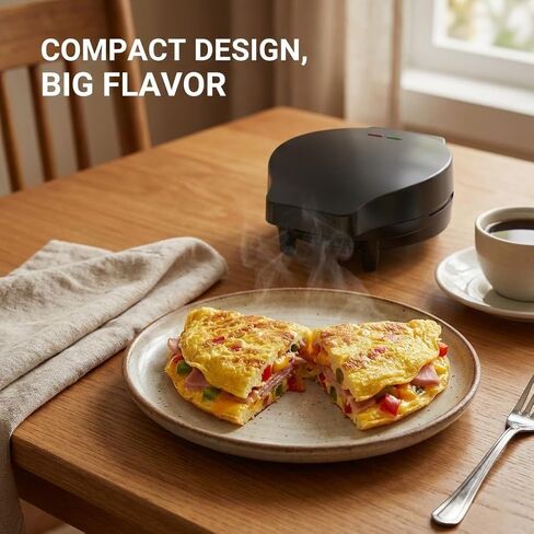 Dual-Zone Electric Omelette Maker,Omelette Maker Electric,1000w Rapid Double-Sided Egg Cooker With Non-Stick Plates，Anti-Silp Base Anti-Scald Handle Cool-Touch Handle for Home,Dorm&Travel in Kuwait