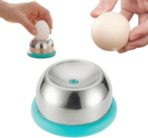 Egg Piercer Tool for Boiling & Steaming, Stainless Steel Egg Puncher with Silicone Base, Prevents Cracking for Easy Peel Eggs, Kitchen Gadget for Cooking(Blue) in Kuwait