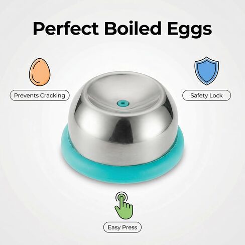 Egg Piercer Tool for Boiling & Steaming, Stainless Steel Egg Puncher with Silicone Base, Prevents Cracking for Easy Peel Eggs, Kitchen Gadget for Cooking(Blue) in Kuwait