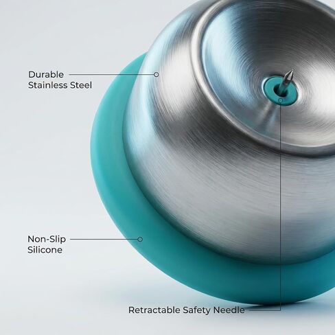 Egg Piercer Tool for Boiling & Steaming, Stainless Steel Egg Puncher with Silicone Base, Prevents Cracking for Easy Peel Eggs, Kitchen Gadget for Cooking(Blue) in Kuwait