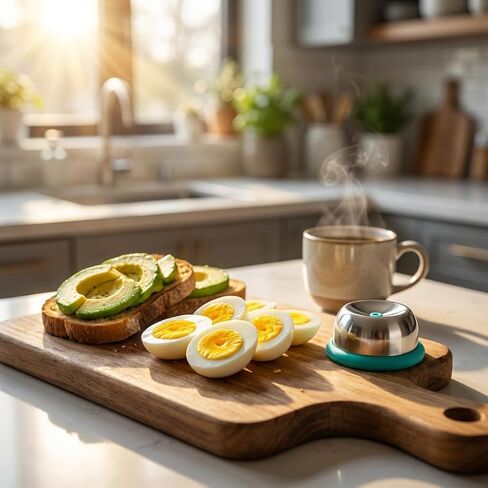 Egg Piercer Tool for Boiling & Steaming, Stainless Steel Egg Puncher with Silicone Base, Prevents Cracking for Easy Peel Eggs, Kitchen Gadget for Cooking(Blue) in Kuwait