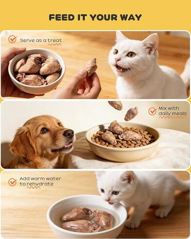 Freeze Dried Chicken Hearts for Cats & Dogs, 17.64 oz (1.1LB), Raw High Protein Cat & Dog Treats, Single Ingredient Organ Meat,Grain Free Healthy Pet Snacks,Training Treats & Food Topper,No Additives in Saudi Arabia