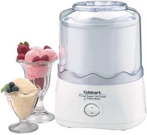 ماكينة صنع الآيس كريم Cuisinart ICE-20 أوتوماتيكية سعة 1-1/2 لتر، باللون الأبيض (متجددة) in Kuwait