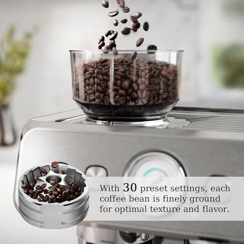 Kismile Espresso Machine with Grinder, 20 Bar Expresso Coffee Machines with Milk Frother, 58mm Expresso Machines for Home, Perfect for Cappuccino & Latte, Silver(2026 Upgrade) in Kuwait