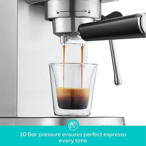 CASABREWS CM5418ECO Espresso Machine 20 Bar, PFAS-Free Espresso Maker with Steam Wand, Stainless Steel Coffee Machine with 34oz Removable Water Tank for Cappuccino, Small Latte Machine, Silver in Kuwait
