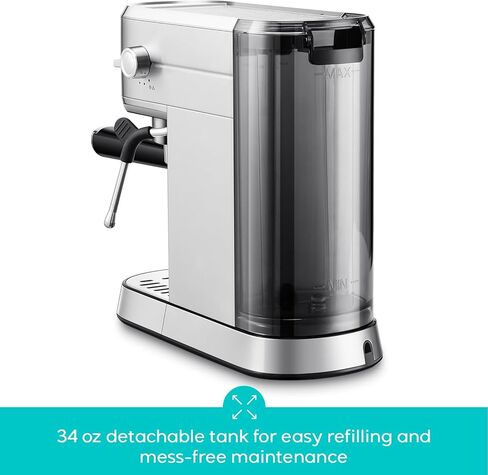 CASABREWS CM5418ECO Espresso Machine 20 Bar, PFAS-Free Espresso Maker with Steam Wand, Stainless Steel Coffee Machine with 34oz Removable Water Tank for Cappuccino, Small Latte Machine, Silver in Kuwait