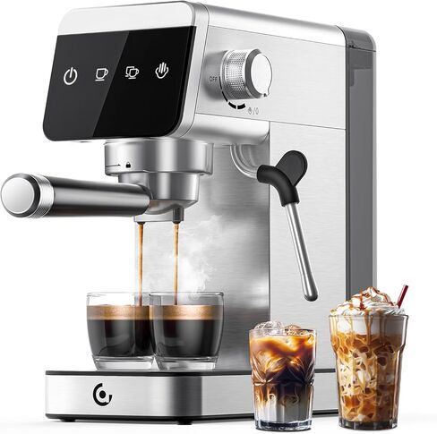 AMZCHEF Espresso Machine 20 Bar, Compact Coffee Maker with LED Touch Screen & Steam Milk Frother, Espresso Maker with 41oz Removable Water Tank for Home & Office, Coffee Machine for Cappuccino, Latte in Saudi Arabia