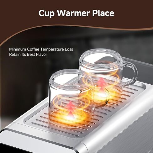 AMZCHEF Espresso Machine 20 Bar, Compact Coffee Maker with LED Touch Screen & Steam Milk Frother, Espresso Maker with 41oz Removable Water Tank for Home & Office, Coffee Machine for Cappuccino, Latte in Saudi Arabia
