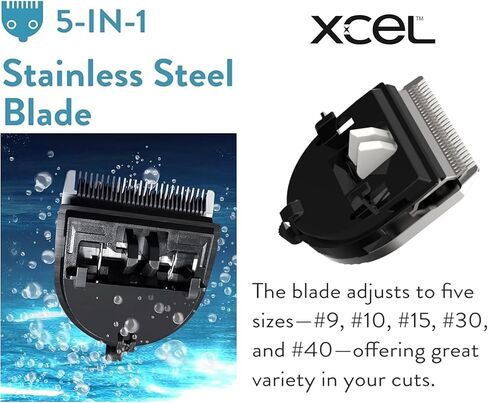 شفرة بديلة 5 في 1 من XCEL لقص الشعر الحيوانات الأليفة 5 في 1 من شركة Wahl، متوافقة مع Bravura وArco وCreativa وFigura وChromado، مقاسات قابلة للتعديل #9#10#15#30#40، من الفولاذ المقاوم للصدأ in Kuwait