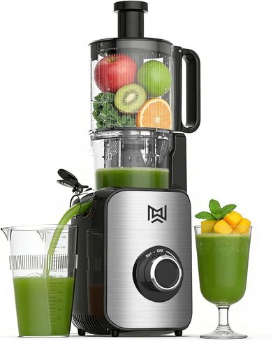 Cold Press Juicer,Stainless Steel Material,Juicer Machines with 5.0Inch Wide Feed Chute,Slow Masticating Juicer for Vegetables and Fruits with High Juice Yield,Large Auger,Easy to Clean in Kuwait