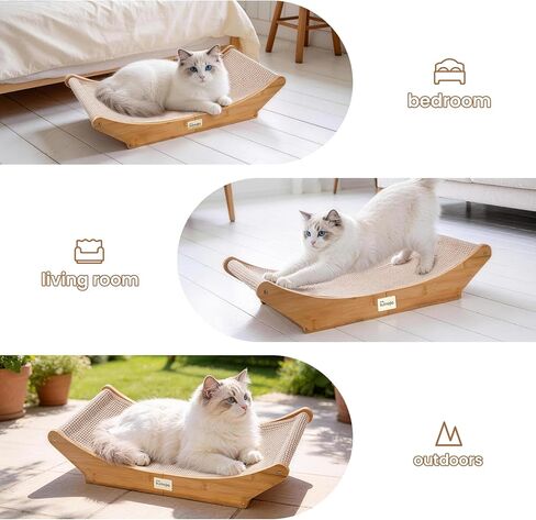 Sisal Cat Scratcher Bed, Cat Hammock Lounge, Cat Furniture & Nail File Scratcher, Scratching Post for Indoor Adult Cats in Kuwait
