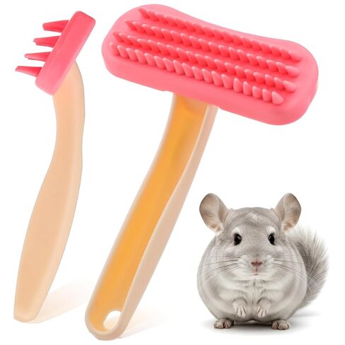 2Pcs Bunny and Guinea Pig Brush, Rabbit Grooming Brush Kit, Soft Silicone Bunny Brushes for Small Pets, Cats, Dogs, Kittens in Kuwait
