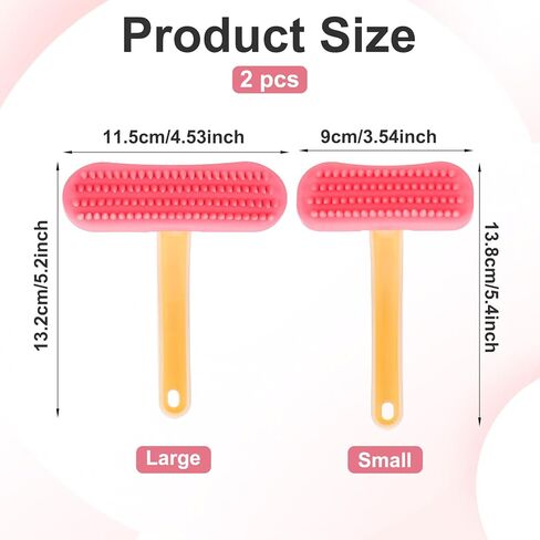 2Pcs Bunny and Guinea Pig Brush, Rabbit Grooming Brush Kit, Soft Silicone Bunny Brushes for Small Pets, Cats, Dogs, Kittens in Kuwait