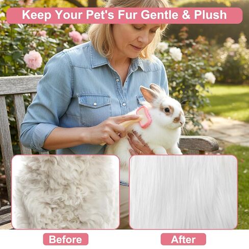 2Pcs Bunny and Guinea Pig Brush, Rabbit Grooming Brush Kit, Soft Silicone Bunny Brushes for Small Pets, Cats, Dogs, Kittens in Kuwait