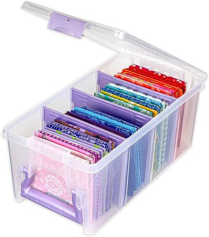 saizone 6925AA Semi Satchel with Removable Dividers, Portable Art & Craft Organizer with Handle, [1] Plastic Storage Case, Clear with Aqua Accents in Kuwait