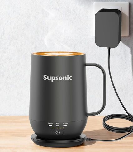 قاعدة شحن عالمية من شركة Supsonic، شحن لاسلكي للاستخدام مع كوب القهوة الساخن Supsonic، باللون الأسود in Kuwait