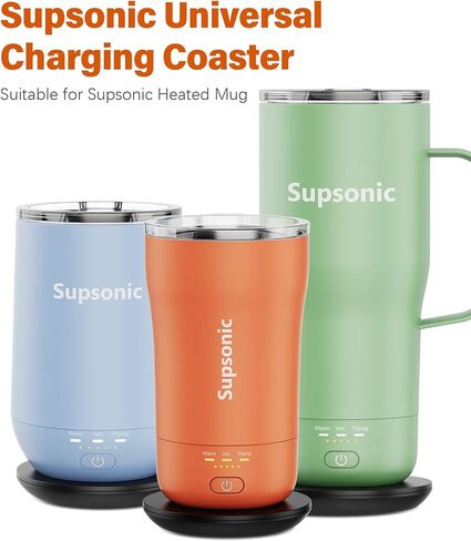 قاعدة شحن عالمية من شركة Supsonic، شحن لاسلكي للاستخدام مع كوب القهوة الساخن Supsonic، باللون الأسود in Kuwait