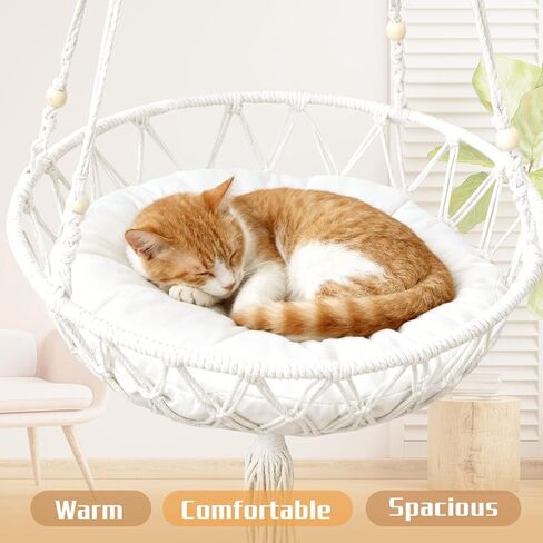 Cat Hammock Cat Window Perch, Bohemian-Style Hanging Basket Swing, Soft Pet Bed Cushion, Comfortable Window Kitty Bed, Perfect for Cats to Sunbathe, Take Naps, and Gaze Into the Distance 40*120CM in Kuwait