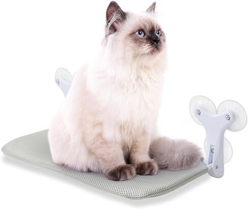 Cordless Cat Window Perch, Foldable Window Hammock with 6 Strong Suction Cups, Window Cat Bed for Indoor Cats in Kuwait