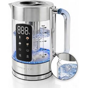 OVENTE 1.7L Glass Electric Kettle with Tea Infuser, Silver KGD913S in Saudi Arabia