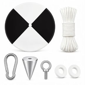 Sabary Secchi Disk Water Clarity Measurement Kit, 7.87 In/20 cm Black White Secchi Disc with Stainless Steel Cone Weight and 17.4 ft Line for Lake, Pond, River, Reservoir & Aquarium in Kuwait