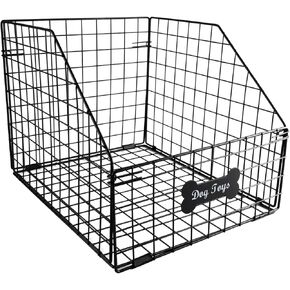 Large Dog Toy Basket,Pet Storage Box Toys Bin Metal Organizer Container Dogs Wire Rack Baskets Food Bins for Living Room Boxes Outdoor Plastic Supplies Organizers Puppy Cat Black Cabinet Chest. in Saudi Arabia
