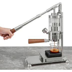 Portable Espresso Maker - Hand-Pressed Coffee Machine with Solid Wood Handle, for Perfect Cappuccinos and Lattes Anywhere in Kuwait