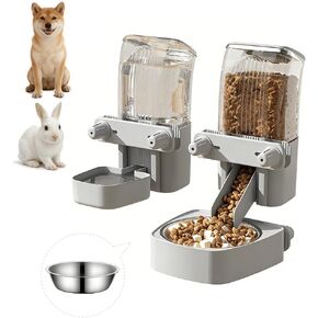 2-Pack Cage-Style Large Capacity Hanging Automatic Pet Feeder & Water Dispenser 50oz/1500ml,for Cages 0.98" Max Inner,1.77"-2.56" Outer,for Small/Medium Dogs, Cats, Rabbits & Guinea Pigs in Saudi Arabia