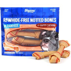 Havira Rawhide Free Dog Chew Bone, Puffed Peanut Flavor 10 Count Value Pack, 6–7 Inch Long Chews Easy to Digest for Daily Rewards, Training or Calm Chewing, Safe Rawhide Alternative Dogs Love in Kuwait