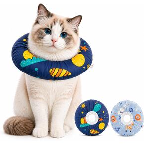 Cat Recovery Collar, Soft Waterproof Donut Cone for Cats After Surgery, Adjustable Anti-Lick Elizabethan Collar Alternative for Wound Healing, Hair-Resistant Pet Neck Pillow for Cats & Small Dogs,M in Kuwait