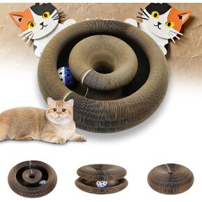 Magnetic Magic Organ Cat Scratcher Toy, Extra-Thick & Large Connectable Cardboard Scratching Board with Bell Ball, Interactive Enrichment Toy for Indoor Cats & Kittens (1 Pack) in Saudi Arabia