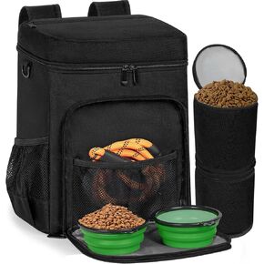 ANILD Dog Travel Bag Backpack, Flight-Ready TSA-Approved Dog Travel Bag with 2 Leak-Proof Food Canisters, 7 Foldable Silicone Bowls, Multi-Compartment Organizer for Hiking, Camping, Dog Mom Essentials in Saudi Arabia
