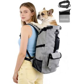Dog Backpack Carrier for Medium Dogs up to 30 lb, 4-Layer Safety with Built-in Leash & Collar, Water-Resistant Durable Dog Travel Bag, Detachable Waist Bag for Hiking, Cycling & Outdoor in Saudi Arabia