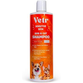 Vetr Sensitive Skin Pet Shampoo, 16 oz - Unscented, Tear-Free, Hypoallergenic, Gentle in Kuwait