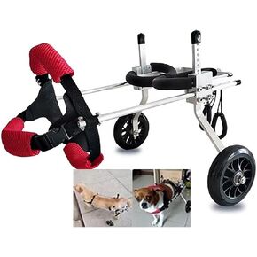 Dog Wheelchair for Hind Legs Support Aluminium Dog Wheelchair for Disabled Dogs Adjustments, with Front Harness Small & Medium Dogs, Post-Surgery Recovery in Kuwait
