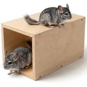Chinchilla Hanging Wooden Tunnel Toys, Small Animals Tubes Tunnel Habitat, Chinchilla Squirrel Guinea Pig Rat Cage Accessories (Brown-B) in Saudi Arabia