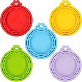 5 عبوات من أغطية علب طعام الحيوانات الأليفة، أغطية علب عالمية آمنة/أغطية علب طعام الكلاب والقطط من السيليكون in Kuwait