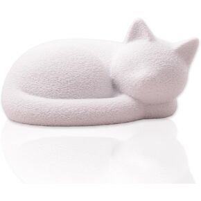 Black Resin Cat Urns for Ashes, Sleeping Matte Black Pet Urns for Cats, Fur-Like Texture Urn for Cat Ashes, Secure Threaded Closure, Holds Cats Up to 7kg, 6.7 x 5.1 x 3.3 Inches in Kuwait