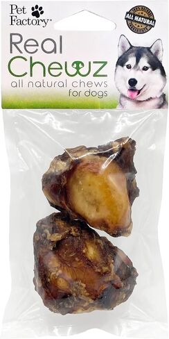 أغطية الركبة Real Chewz من شركة Pet Factory، مكافآت مضغ للكلاب، طبيعية بالكامل 100% - عدد 2/عبوة واحدة in Kuwait